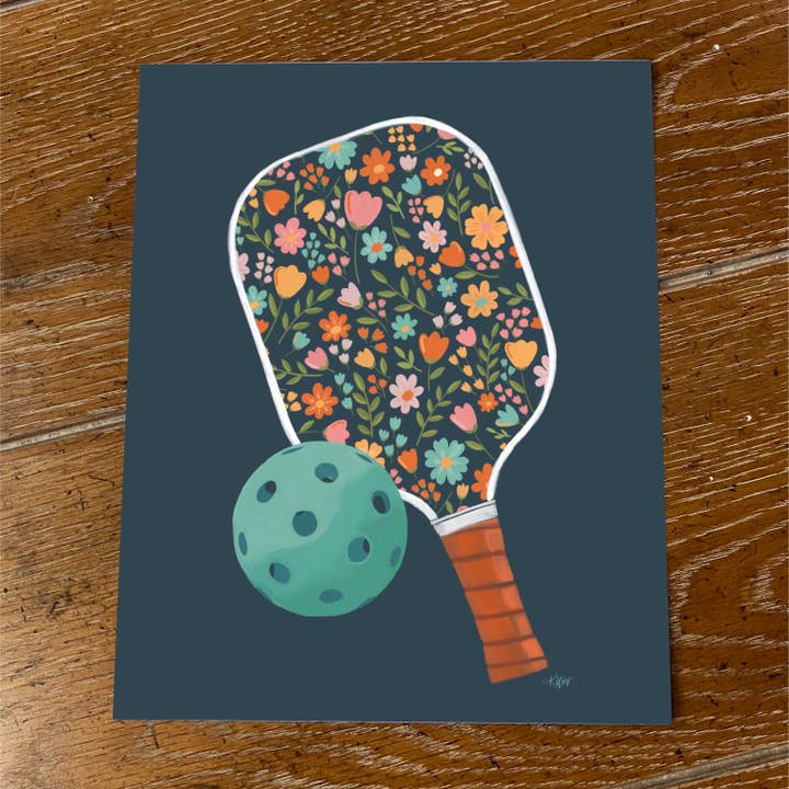Pickleball with Paddle Art Print, Pickleball Wall Art for wholesale by Art and Soul