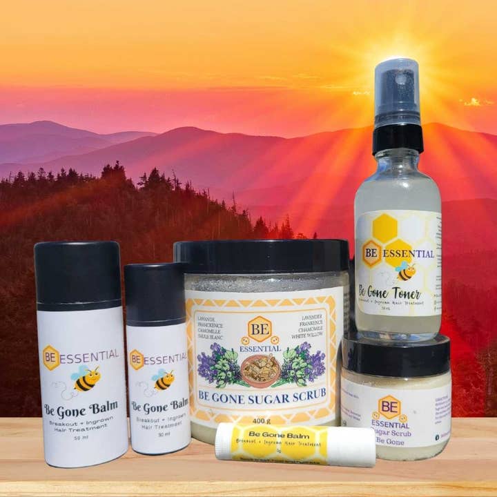 BeEssential Retail Starters — Tonifiant, baume et gommage au sucre pour la vente par BEEssential