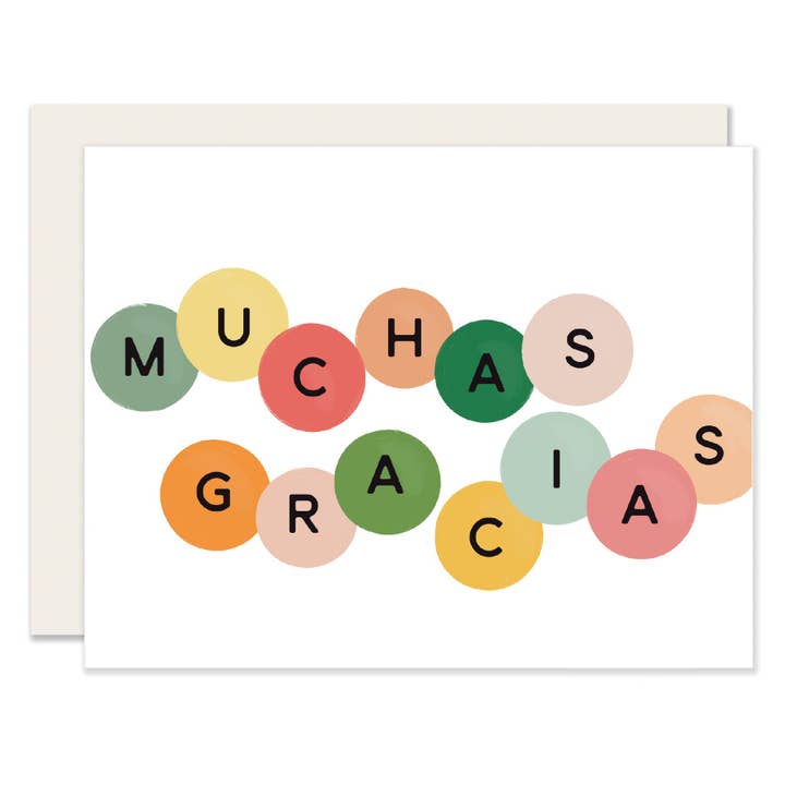 Merci Cercles Colorés pour la vente par Slightly Stationery