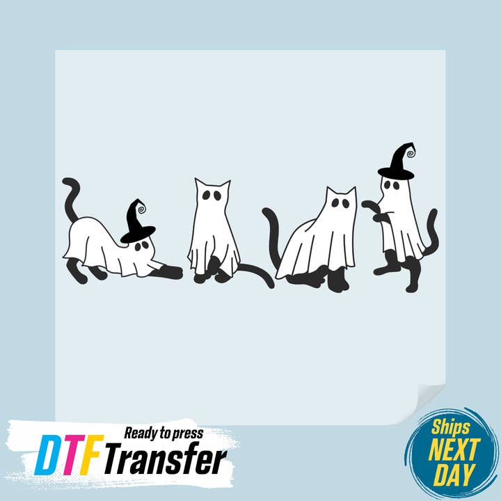 Halloween Cats DTF Transfer for wholesale by DTF Office