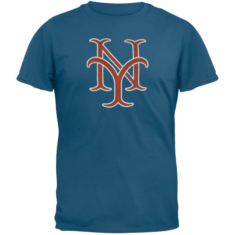 Official Store - Wholesale Screen Printed T-Shirt - Men's - New York Mets - NY Logo Men's Soft T Shirt0