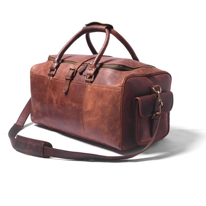Dotch Leather - Wholesale Weekender Bag - Men's - The Hendrix Leather Duffle Bag-Travel Bags For Men