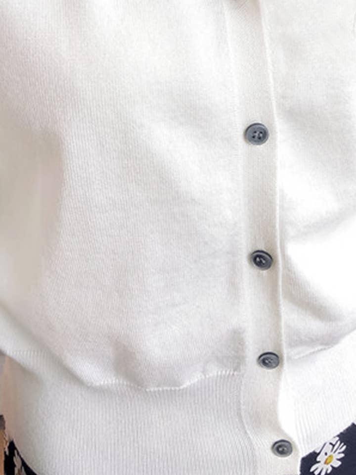 NINEXIS - Wholesale Cardigan - Women's - CWOCAL0333_Button Down Sleeve V-Neck Cardigan Sweater1