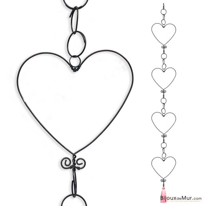 Fio Garland - Coração - Rosa - para pendurar por atacado de Bijoux de Mur