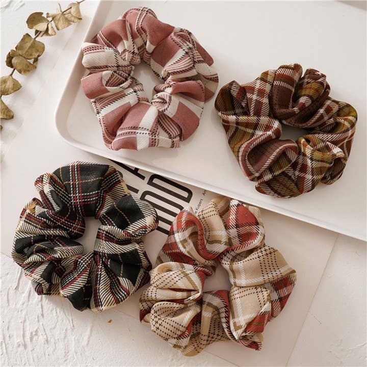 ACCITY - Wholesale Scrunchie - Women's - NEW CHECKERED PRINT SCRUNCHIES_CWAHA0352