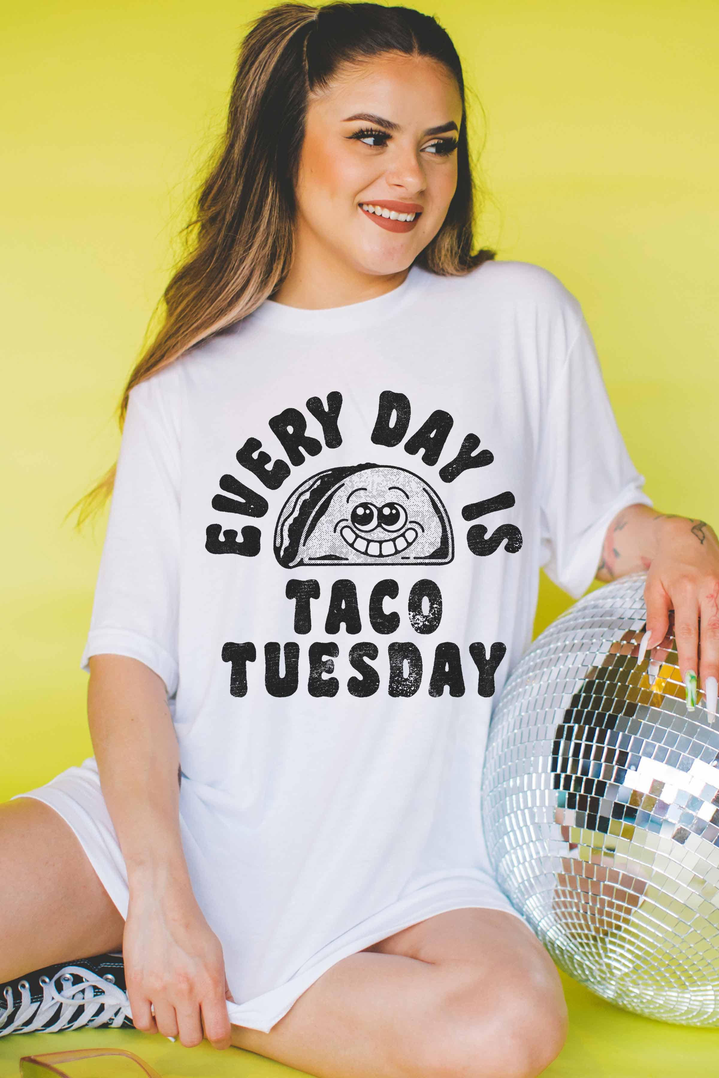 GOOD DAY STREET - Wholesale Screen Printed T-Shirt - Women's - [G1535X-TS] -EVERY DAY IS TACO TUESDAY GRAPHIC TEE2