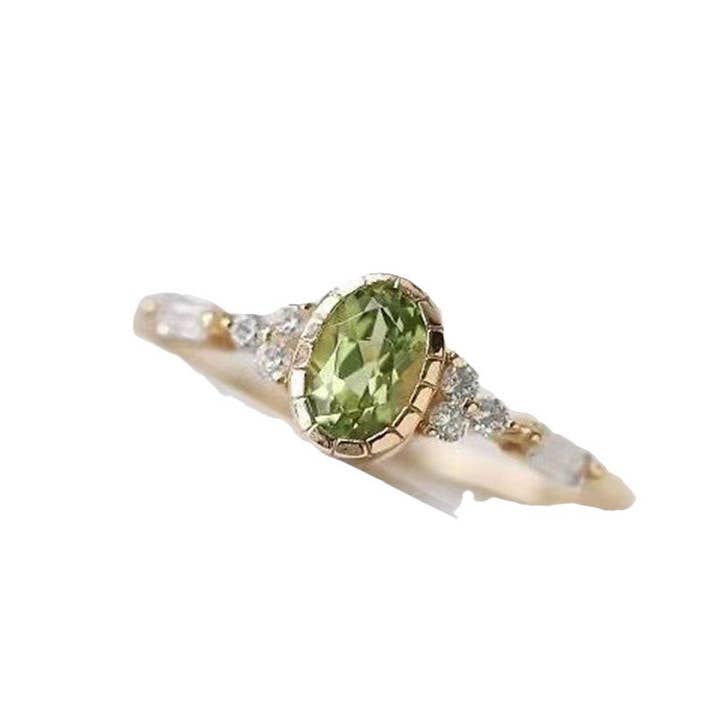 Revelari - Wholesale Multi-Stone Ring - Oval Green Gemstone Elegant Ring4