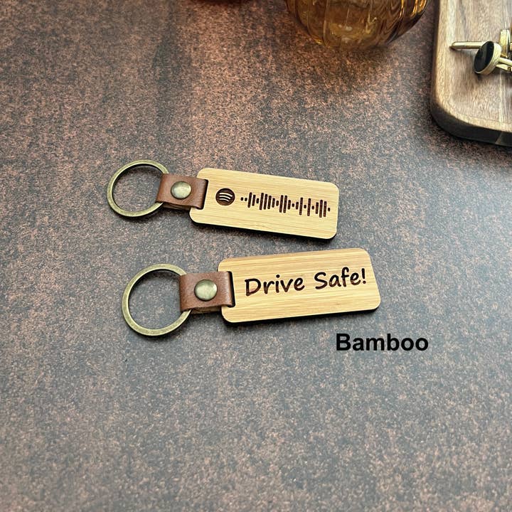 The Cutest Gifts - Wholesale Keychain - Unisex - Walnut, Cherry, and Bamboo Finished Wood Keychain Blanks2