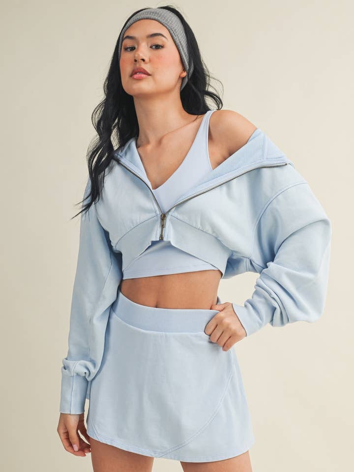 Mineral Wash oversize Crop hættetrøje for engroshandel hos KIMBERLY C