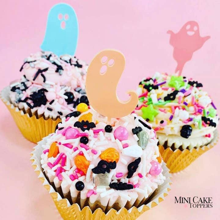 Pastel Ghost Halloween Cupcake Toppers for wholesale by Harwill and Fox