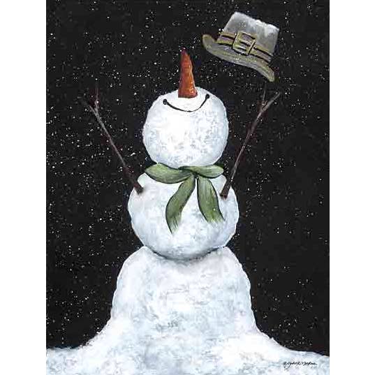 Roslyn Décor - Wholesale Christmas Wall Art - Happy Snowman Framed w/wire to hang0