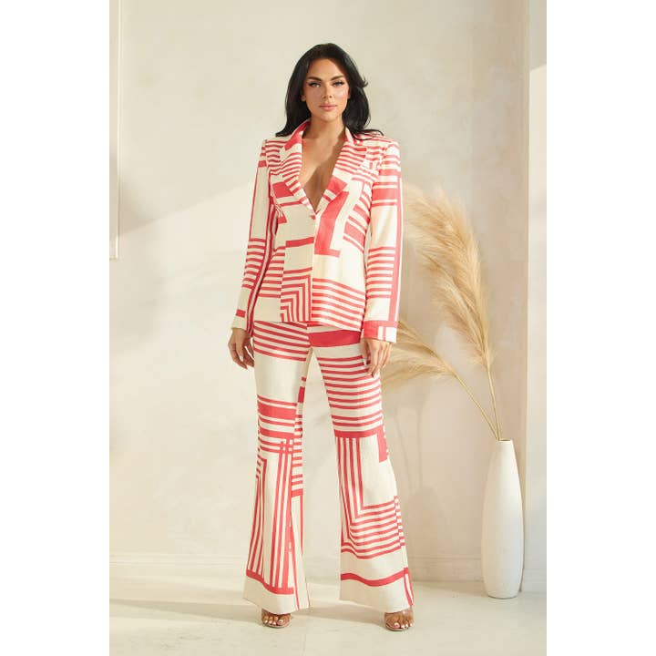 ENSEMBLE BLAZER IMPRIMÉ ABSTRAIT pour la vente par The Sang