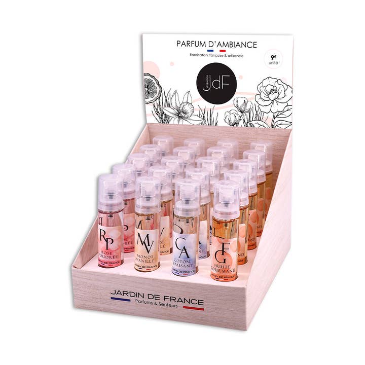 Présentoir MAISON 32 Spray ambiance 30 ml + 4 testeurs pour la vente par Parfumerie Jardin De France