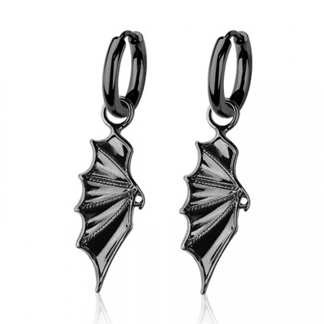 PAIR OF 316L STAINLESS STEEL EARRINGS WITH DRAGON WINGS for wholesale by CRAVE