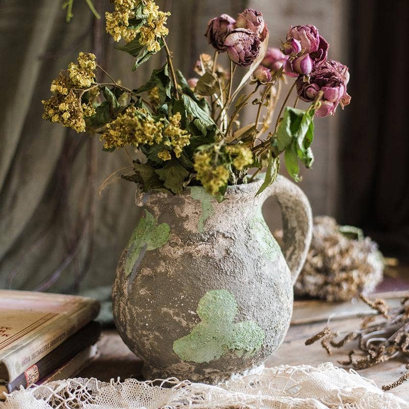 Rustic Reach - Wholesale Plant Pot - Pompeii Cement Floral Jar2