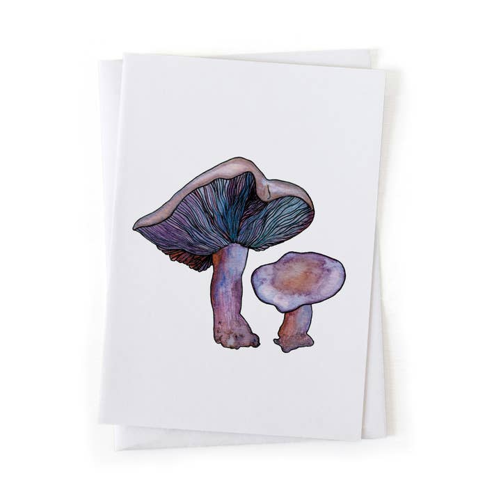 Blewit Edible Mushroom Wild Foraging Botanical 5x7 Card for wholesale by Wander & Gather