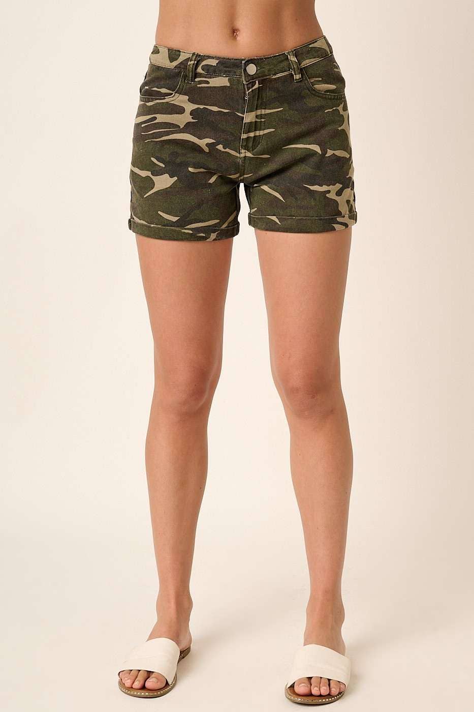 mittoshop - Wholesale Shorts - Women's - H70477-CAMO PRINT SHORTS2