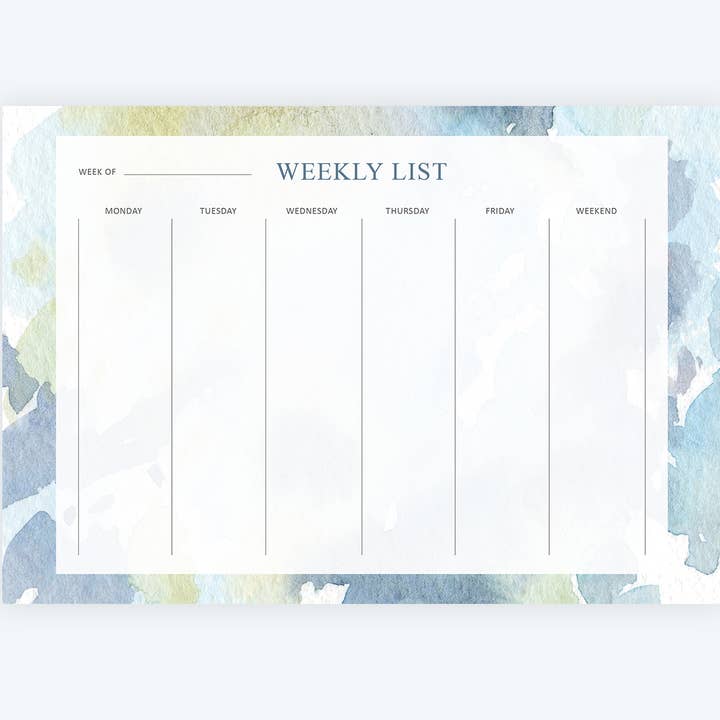 Weekly Desk Pad - Winter Blues for wholesale by Elena Markelova Arts