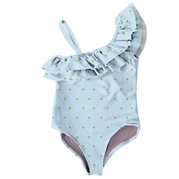 Bermies - Wholesale One Piece Swimsuit - Kids - Palm Stripes - Girls