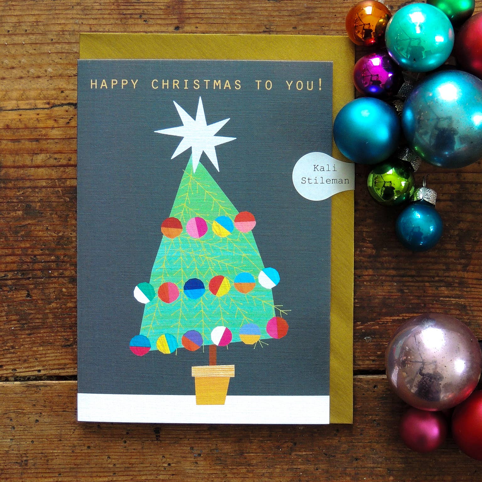 Kali Stileman Publishing - Wholesale Christmas Card - XM01 Bold Christmas Tree Card1