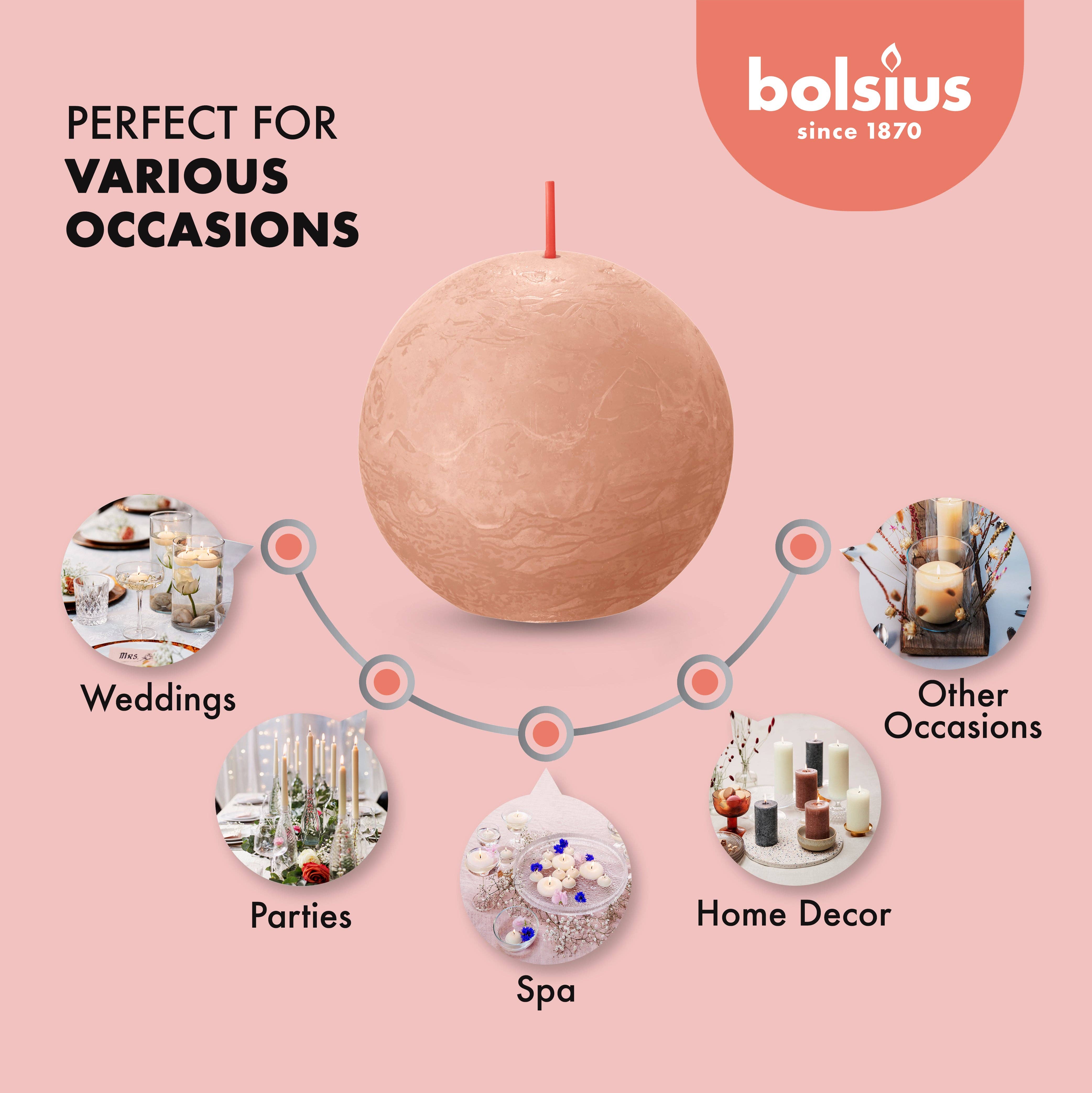 BOLSIUS – Velas de decoração por atacado – 6 Velas rústicas 3" - Inperfuted - Natural - Eco-Friendly - Cera Plant-Based - **Vendido Individualmente48