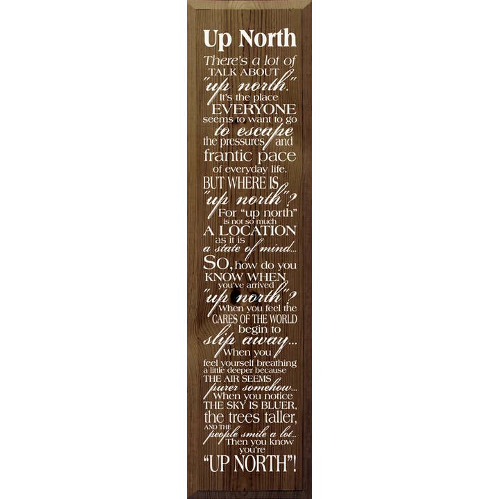 SAWDUST CITY - Wholesale Sign - Up North Rustic Vertical Wood Sign8