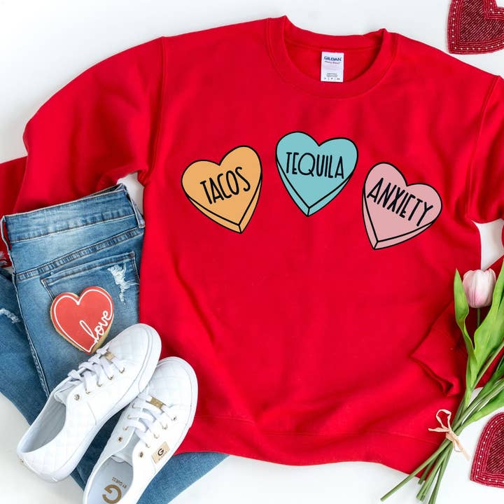 Sweatshirt Cœurs de Saint-Valentin Amusants pour la vente par The Shirt Company