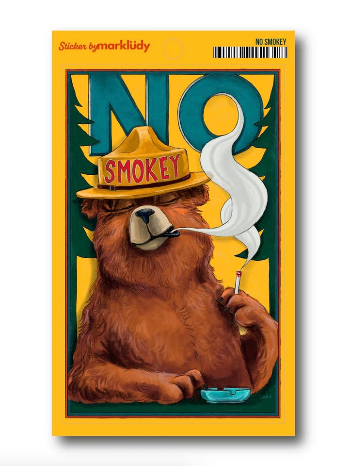 No Smokey | The Sticker for wholesale by Mark Ludy Art Books & Games