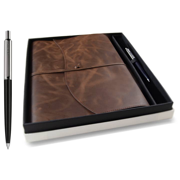 LEATHERKIND Viaggio A4 Refillable Journal Gift Set with Pen for wholesale by Creatico