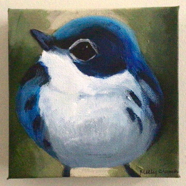 Peinture Cerulean Warbler 3 pour la vente par Molly Cranch