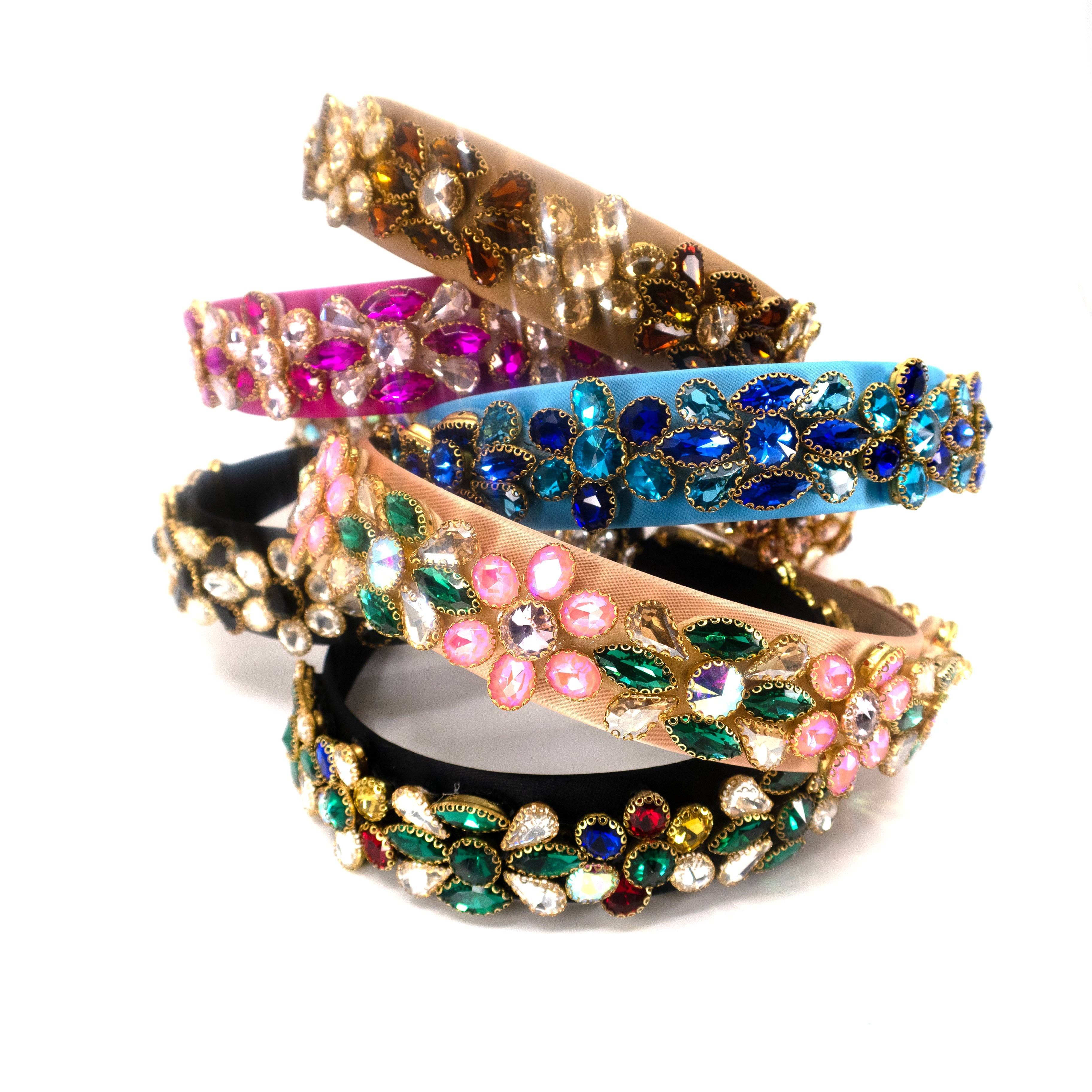 ASSORTITI Fascia Decorativa con Fiori Multi Cristallo HB1226-13 (12PC) in vendita all'ingrosso su Faire0