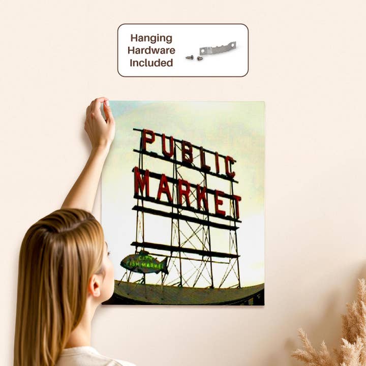 3dRose - Wholesale Art Print - 3dRose, Public Market Seattle , Museum Grade Canvas Wrap4