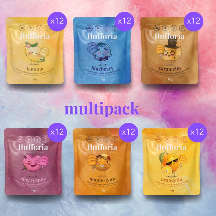 72 Pack | Organic Cotton Candy Multi-Pack | Save 10% for wholesale by Flufforia | Organic Cotton Candy