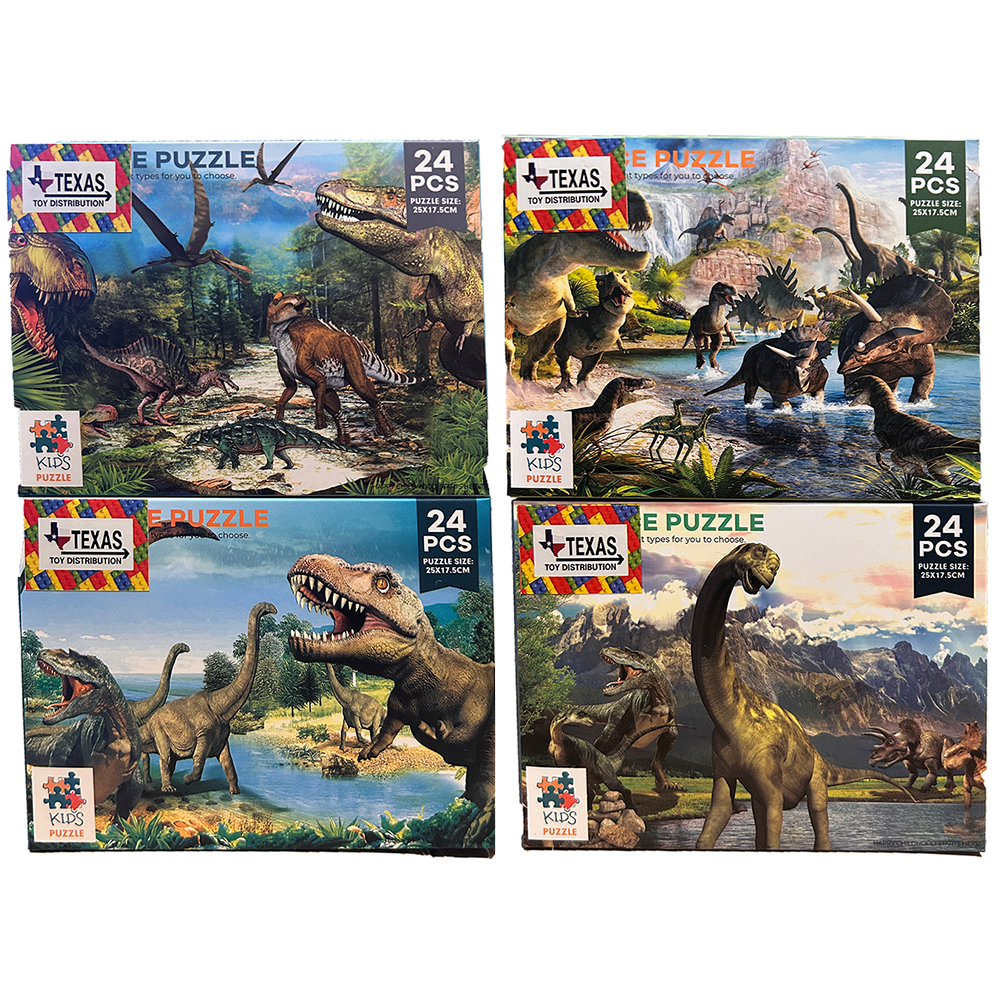 Wholesale Dinosaur Puzzle Display Set of 16, Assort x4 Dino