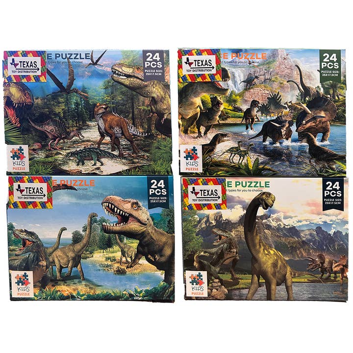 Texas Toy Distribution - Wholesale Puzzle - Kids - Dinosaur Puzzle Display Set of 16, Assort x4 Dino Puzzles2