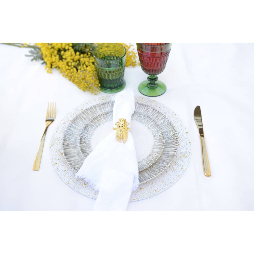 AULICA - Wholesale Napkin Ring - Set of 4 golden cicada napkin rings2