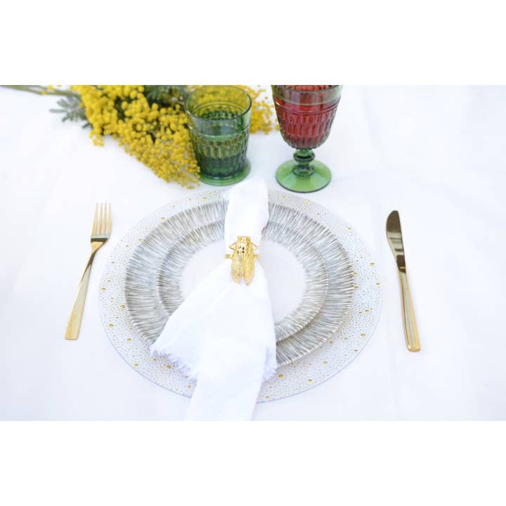 AULICA - Wholesale Napkin Ring - Set of 4 golden cicada napkin rings2