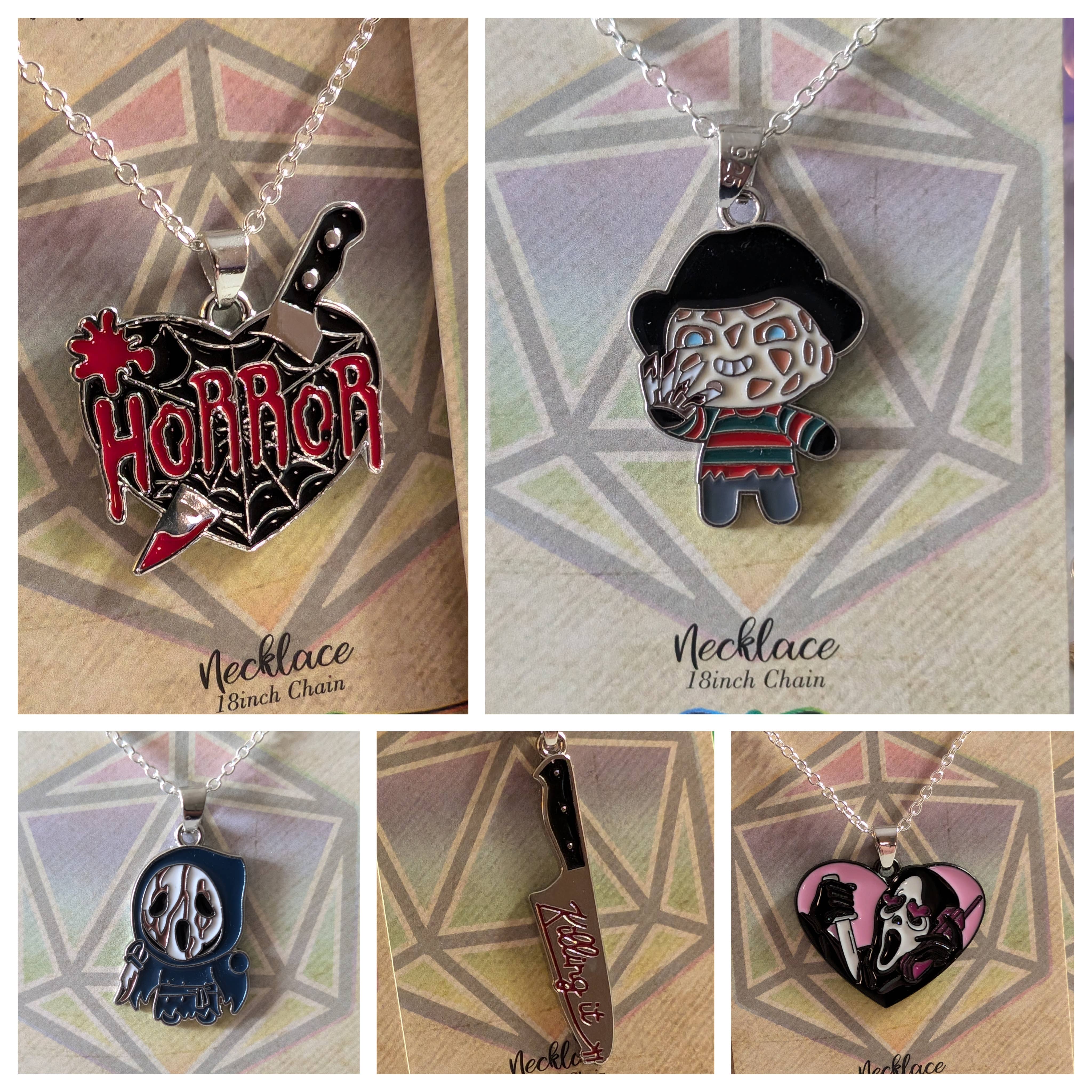 Con-Quest Crafts – wholesale Smycken – Smycken med skräckfilmskaraktärer: örhängen, halsband och dragkedjehängare26