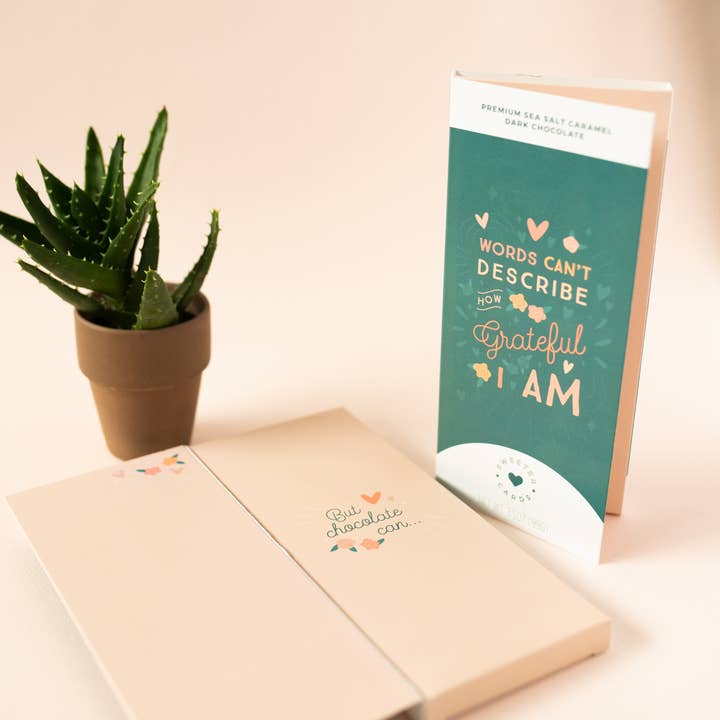Sweeter Cards Chocolate Bar + Greeting Card in ONE! - Wholesale Chocolate Bar - Grateful Card with Chocolate Bar Inside