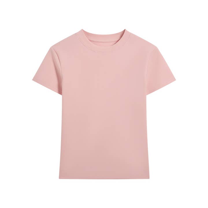 HIDDENBRAND - Wholesale T-Shirt - Women's - Essential basic plain fitted cotton blend crewneck tee2