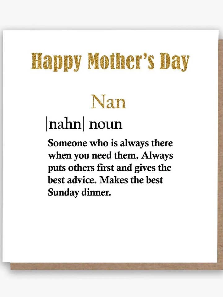 Carte Nan Joyeuse Fête des Mères pour la vente par All Shades