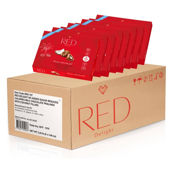 RED Delight®™ Milk Chocolate Truffles w/ Coconut 4.66oz Box for wholesale by RED Chocolate