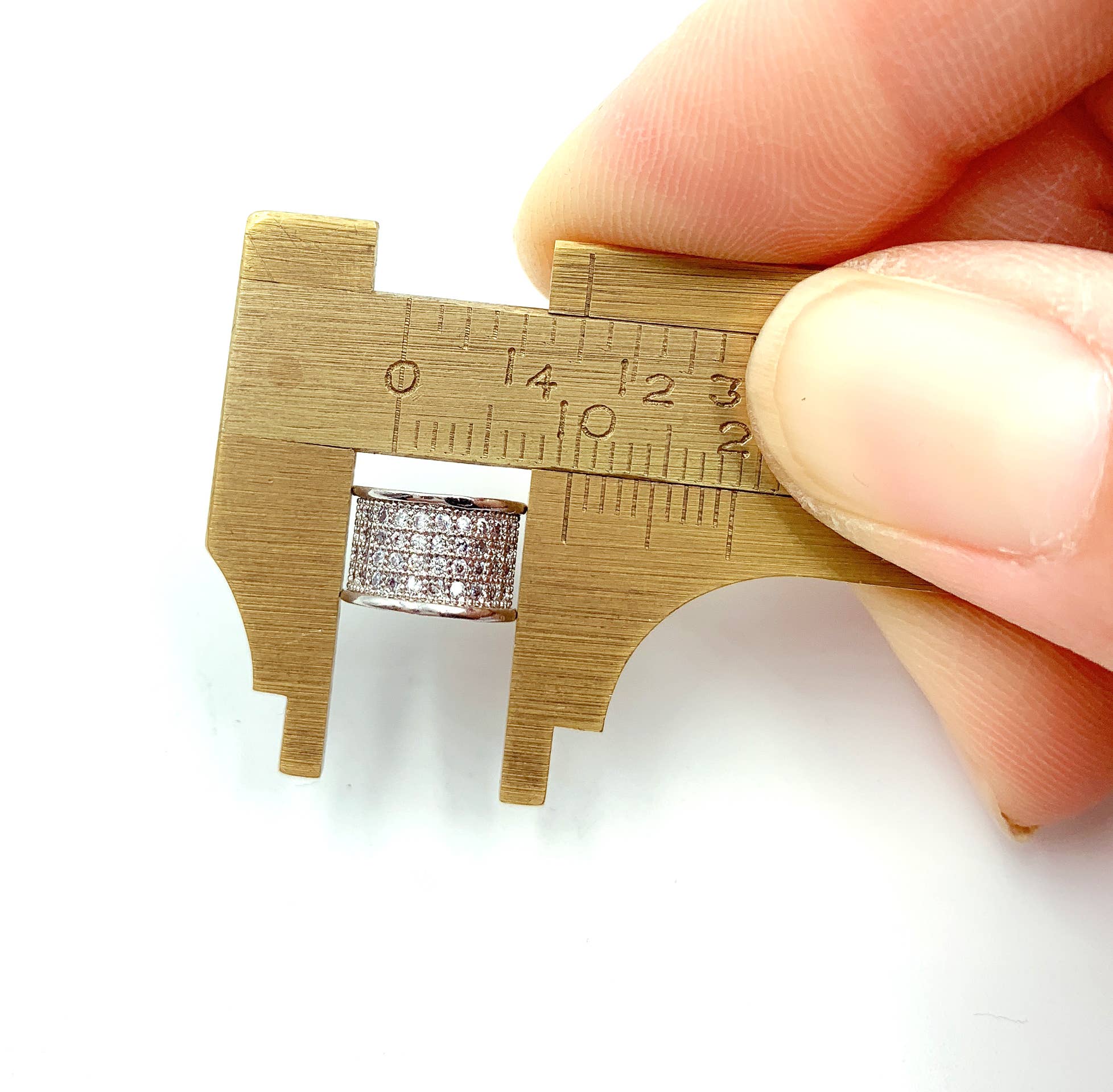 findings4uGem – Pendente/pingente individual por atacado – Missangas Rondelle em Ouro Filled, Pendente para Pulseira, BD0182