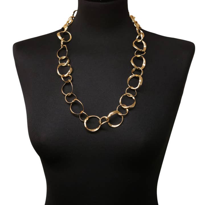 Chunky Statement Gold Necklace NK364G for wholesale by Jess & Lou