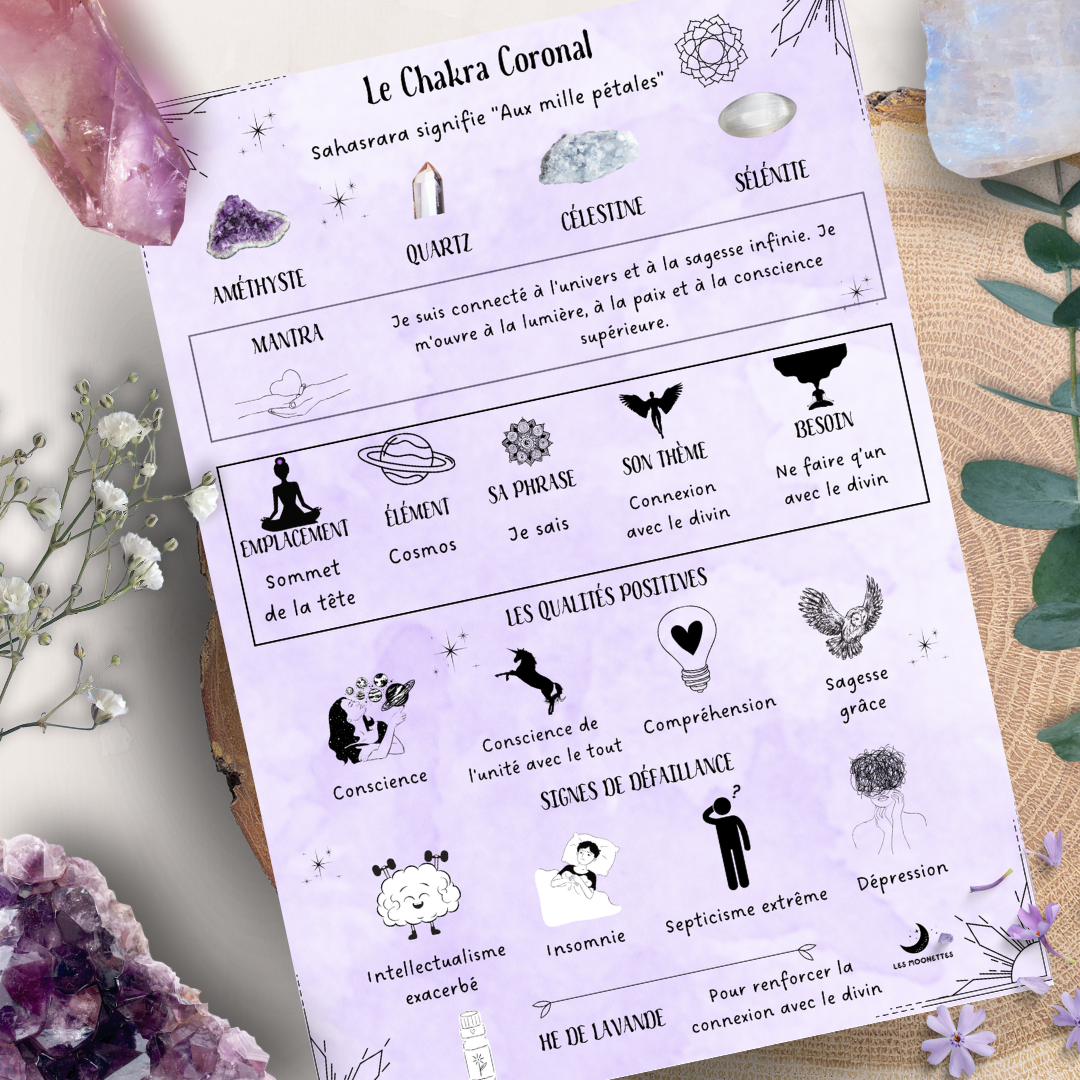 Les Moonettes - Wholesale Stationery/Notecard Set - 12 chakra and lithotherapy cards Les Moonettes + pouch4