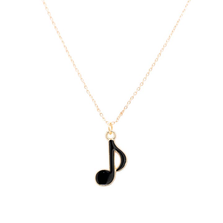Music Note Enamel Charm Pendant Necklace Children Gift for wholesale by Rebecca Accessories LLC