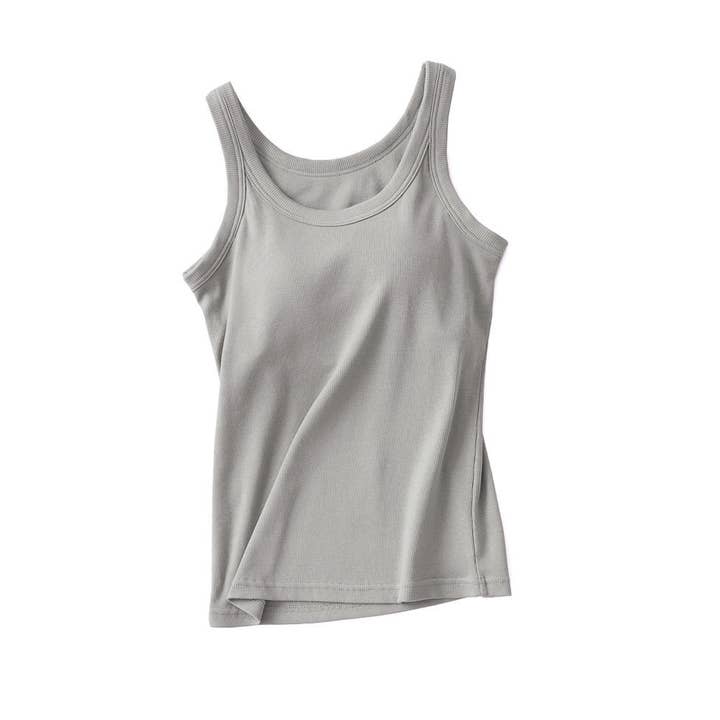 Rosa Clothing - Wholesale Tank Top - Women's - Essential basic rib tank top with built in bra in 13 colors9