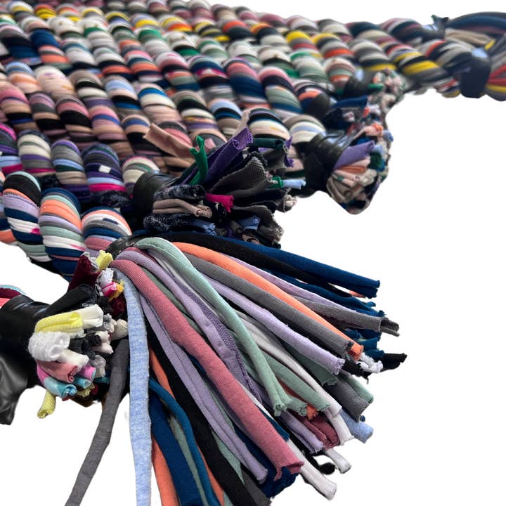 Shreds + rerope - Wholesale Yarn - Thick T-Shirt Rope Scrap - 18" Minimum Length 2" Diameter1