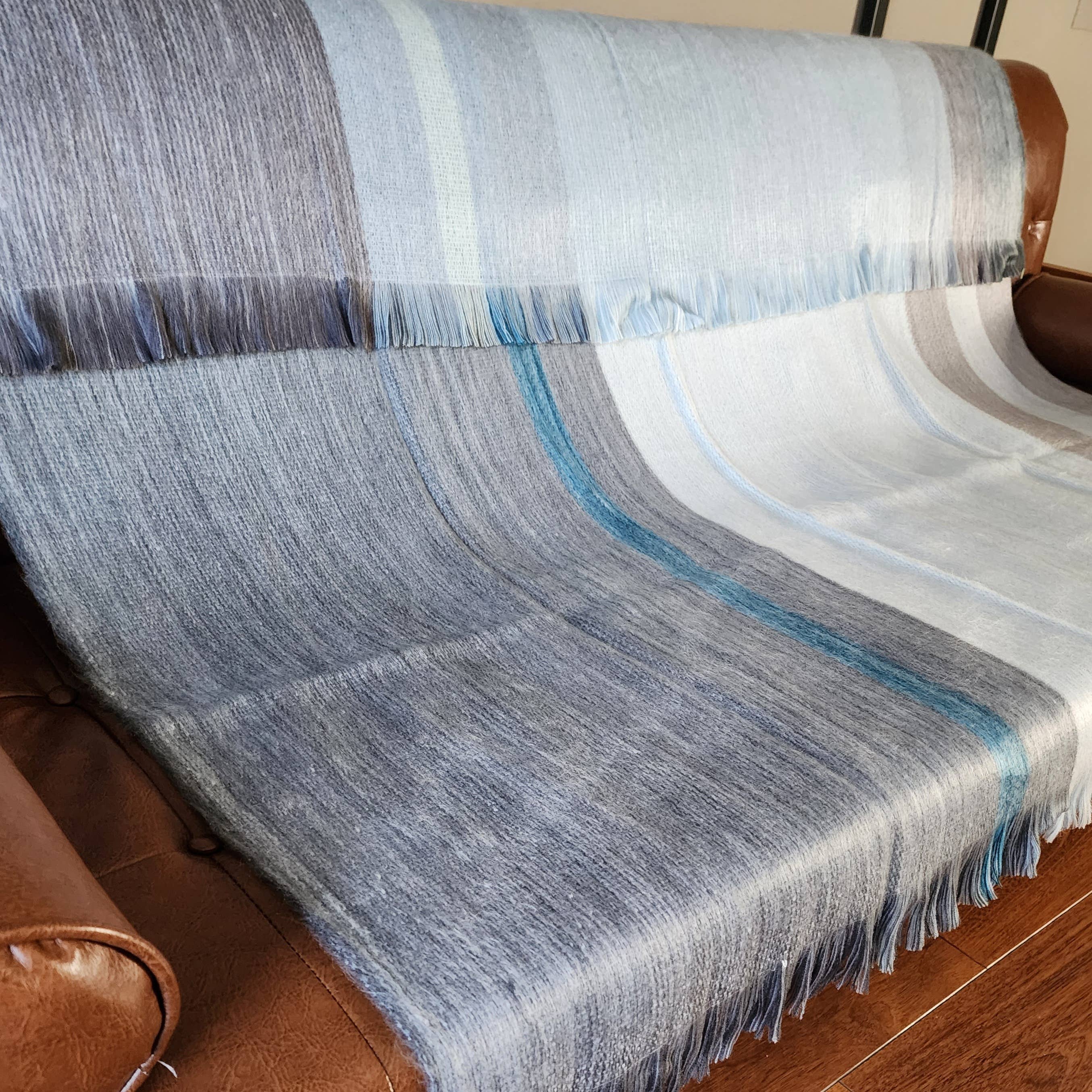 LATITUDE ZERO GOODS - Wholesale Throw Blanket - Cielo - Reversible Alpaca Wool Throw Blanket2