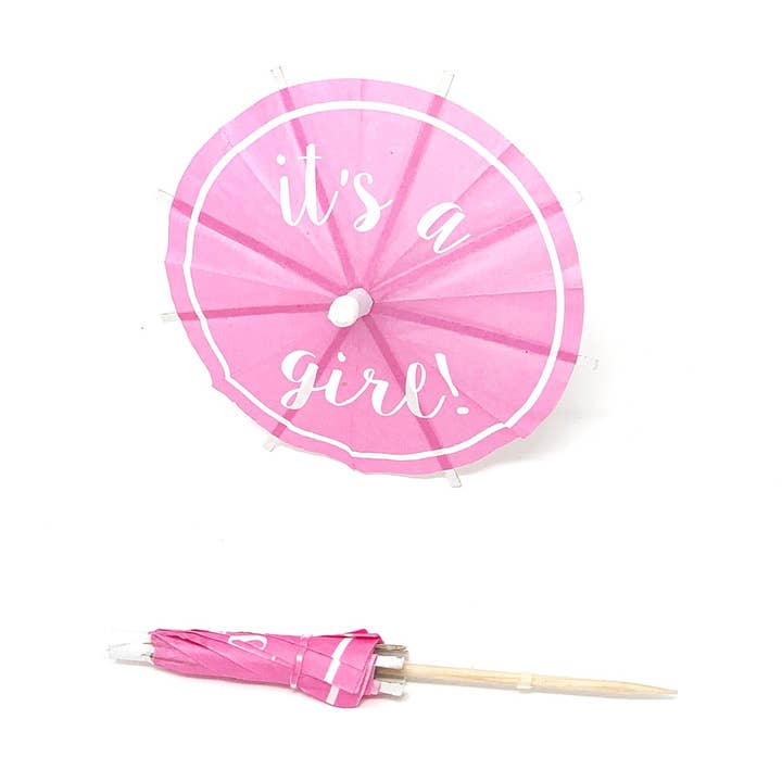 The Tiny Umbrella - Wholesale Cocktail Shaker - It's A Girl! Cocktail Umbrella0